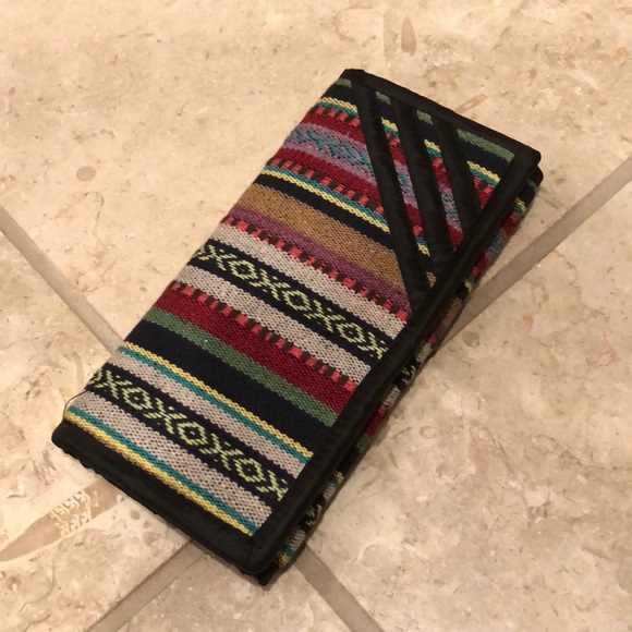 Vintage new artisan crafted Nepal bi-fold accordion compartment wallet clutch - Picture 1 of 5
